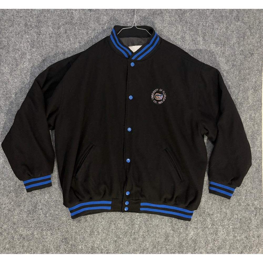 University of Florida Gators Varsity Jacket Black Blue Bomber Mens XL Vintage